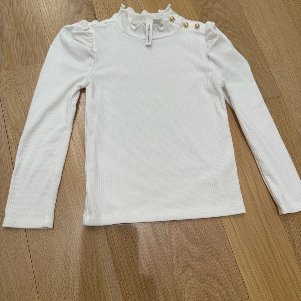 Janie and Jack white Ruffled Kids Top 4T